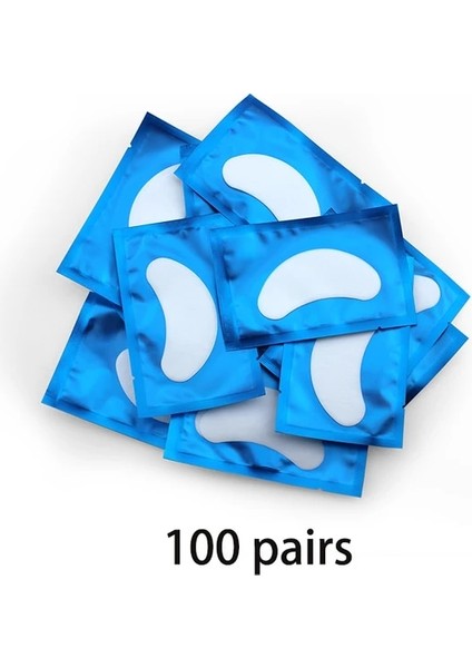 100 Çift Mavi 50/100 Maskara Inşaat Kirpik Pedleri Göz Bandı Altında Kirpik Pedleri Kirpik Uzatma Için Tüy Bırakmayan Kağıt Makyaj Aracı (Yurt Dışından)