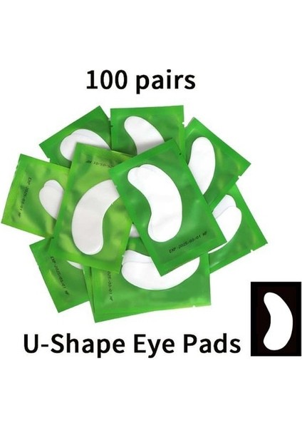 100 Adet Eyepad-Yeşil 50/100 Pairs Göz Pedi Kirpik Pedi Jel Yama Yama Kirpik Altında Aşılı Yanlış Kirpik Uzatma Kağıt Etiket Makyaj (Yurt Dışından)