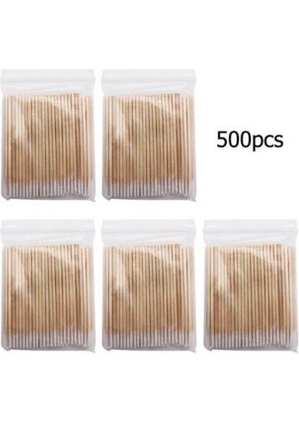 500 Adet 100/500 Adet Ahşap Pamuk Çubukla Kulaklar Için Sopa Temizleme Kaş Dudaklar Eyeliner Dövme Makyaj Kozmetik Araçları Temiz Sopa Tomurcukları (Yurt Dışından)