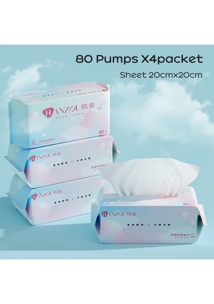 4 Paket 2 Paket Yumuşak Kalınlaşmış Pamuklu Doku Yüz Temizleme Mendilleri Tek Kullanımlık Yüz Havlusu Kuru Islak Kullanım Makyaj Temizleme Havlusu (Yurt Dışından) fiyatları