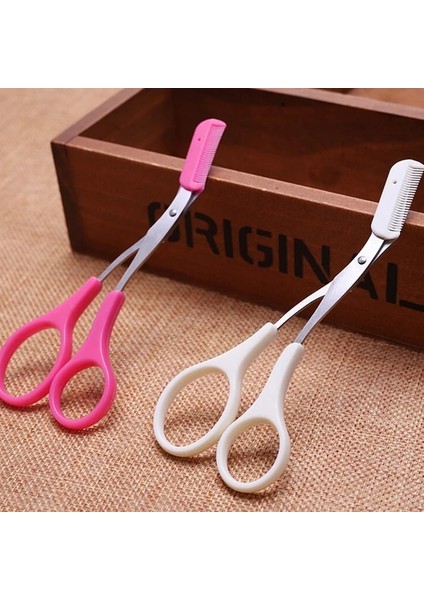 1 Adet Renk Rastgele 1 Adet Paslanmaz Çelik Kaş Düzeltici Bakım Kirpik Inceltme Makası Tarak Yüz Saç Makas Klip Kozmetik Makyaj Aracı 12.8 cm (Yurt Dışından)