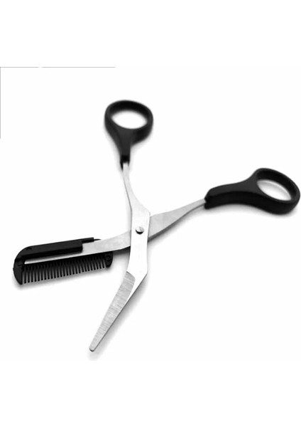 1 Adet Renk Rastgele 1 Adet Paslanmaz Çelik Kaş Düzeltici Bakım Kirpik Inceltme Makası Tarak Yüz Saç Makas Klip Kozmetik Makyaj Aracı 12.8 cm (Yurt Dışından)