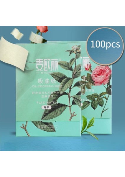 No.10 100 Adet/torba Yeşil Yüz Emici Kağıt Yüz Yağ Kontrolü Temizleme Mendilleri Emici Levha Yağlı Paspas Dokular Yüz Bakım Aksesuarları (Yurt Dışından)