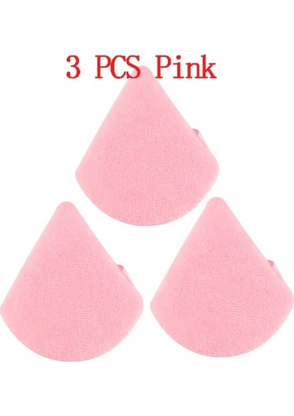 3 Adet Pembe 2/3/6 Adet Üçgen Toz Puf Yumuşak Makyaj Süngeri Kozmetik Yumuşak Pamuk Yüz Pudrası Puf Yıkanabilir Kadife Makyaj Mini Puf Araçları (Yurt Dışından)
