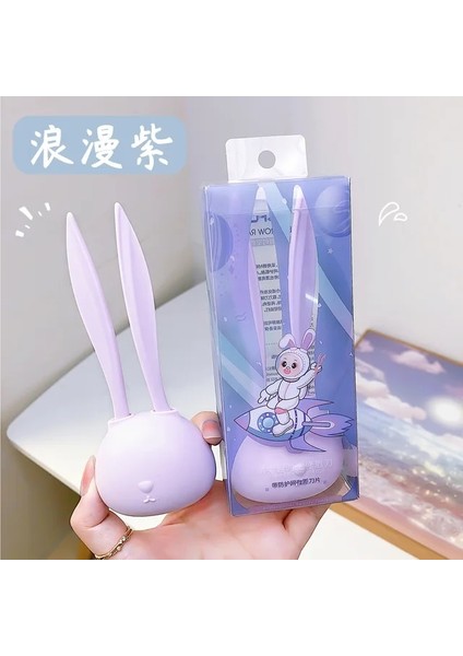 Mor 2 Adet Mini Sevimli Kaş Düzeltici Tavşan Şeklinde Güvenlik Jilet Yüz Tıraş Bıçağı Epilasyon Epilasyon Kesici Peeling Aracı (Yurt Dışından)