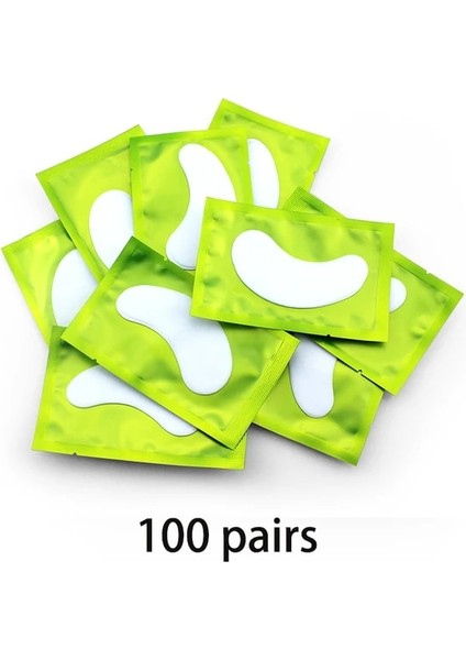 100 Çift Yeşil 50/100 Maskara Inşaat Kirpik Pedleri Göz Bandı Altında Kirpik Pedleri Kirpik Uzatma Için Tüy Bırakmayan Kağıt Makyaj Aracı (Yurt Dışından)