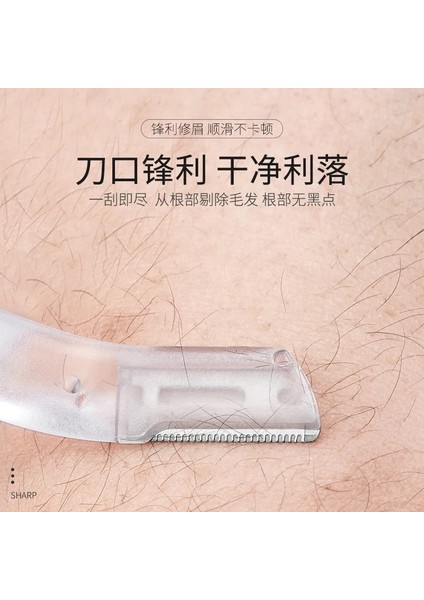 Beyaz Makas Kaş Düzeltici Seti Taşınabilir Kaş Tarağı Makas Yüz Tıraş Makinesi Epilasyon Jilet Paketi ile Temizleme Fırçası 5 Adet Makyaj Araçları (Yurt Dışından) modelleri