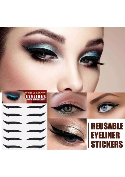 Yeşil ve Turuncu Batı ve Ay Renkli Eyeliner Macunu Moda Yaratıcı Parti Gece Kulübü Taşınabilir Çok Renkli Eyeliner Macunu Altı Çift (Yurt Dışından)
