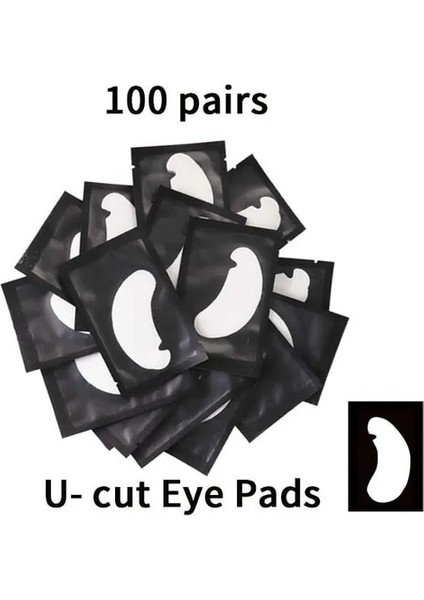 100 Adet-Ucut-Siyah 50/100 Pairs Göz Pedi Kirpik Pedi Jel Yama Yama Kirpik Altında Aşılı Yanlış Kirpik Uzatma Kağıt Etiket Makyaj (Yurt Dışından)