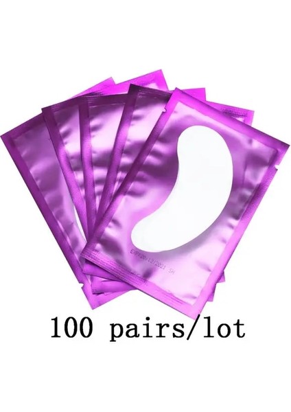PURPLE-100 Eyepads 50/100/200 Pairs Kirpik Kağıt Yamalar Göz Pedleri Kirpik Gözler Yamalar Tüy Bırakmayan Ücretsiz Kadın Eyepads Kirpik Uzatma Araçları (Yurt Dışından)