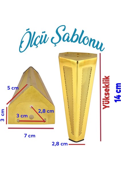 Ovit Koltuk Baza Puf Sehpa Tv Ünite Masa Mobilya Ayağı Ayakları Metal Ayakları 14 Cm Altın modelleri