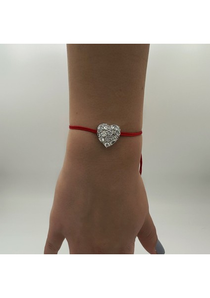 Gümüş Bayan Baget Kalp Bileklik Makrome Ipli fiyatları