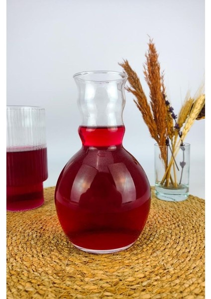 Cam Su ve Meşrubat Mini Sürahi Karaf Sunum Kokteyl Şişesi 550 ml