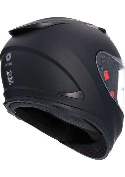 Shıro Fullface SH-605 Shanow Mat Siyah Güneş Vizörlü Kask