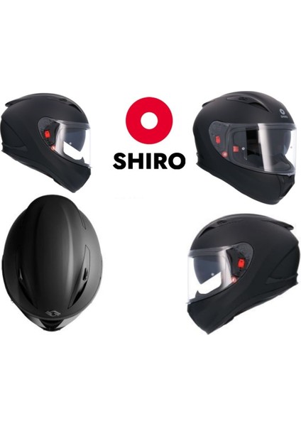 Shıro Fullface SH-605 Shanow Mat Siyah Güneş Vizörlü Kask