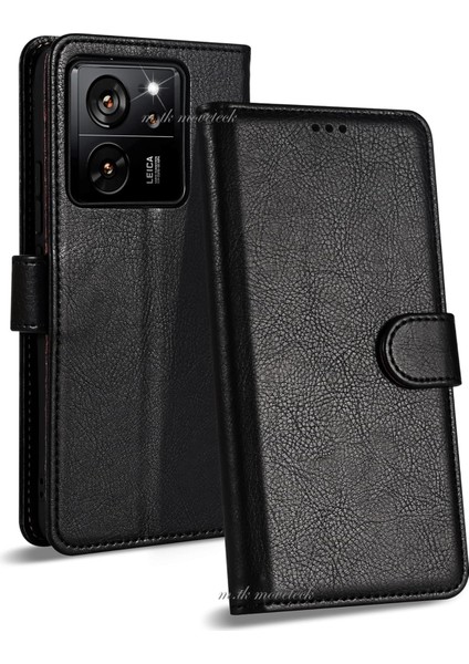 MTK Moveteck Xiaomi Mi 13T / Mi 13T Pro Kılıf  Para ve Kartlık Bölmeli Cüzdan Deri