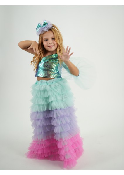 PANO KİDS Fırfırlı Deniz Kızı Elbisesi