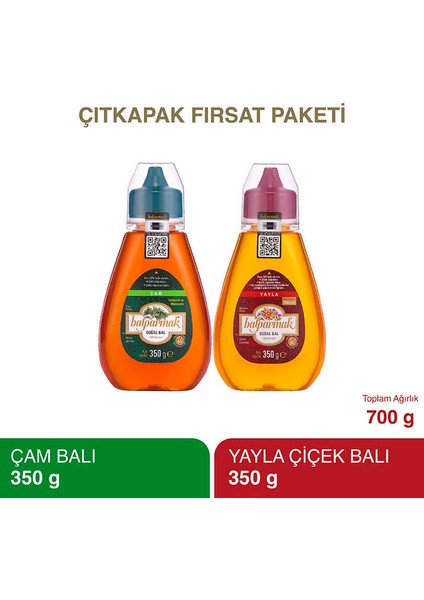 2li Çıtkapak Fırsat Paketi (Çam Balı 350 G ve Yayla Balı 350 G)