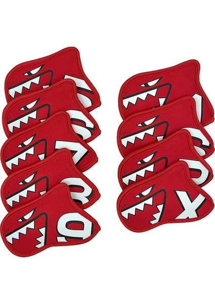 9 Adet Golf Demir Kapak Seti 5 6 7 8 9 Ap x S Golfçü Golf Kulübü Headcovers Hediye Kırmızı (Yurt Dışından)