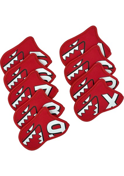 9 Adet Golf Demir Kapak Seti 5 6 7 8 9 Ap x S Golfçü Golf Kulübü Headcovers Hediye Kırmızı (Yurt Dışından)