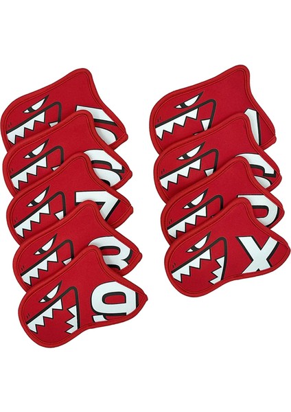 9 Adet Golf Demir Kapak Seti 5 6 7 8 9 Ap x S Golfçü Golf Kulübü Headcovers Hediye Kırmızı (Yurt Dışından)