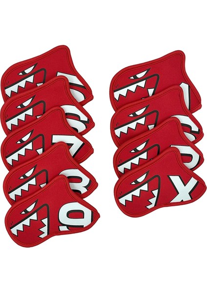 9 Adet Golf Demir Kapak Seti 5 6 7 8 9 Ap x S Golfçü Golf Kulübü Headcovers Hediye Kırmızı (Yurt Dışından)