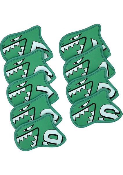 9 Adet Golf Demir Kapak Seti 5 6 7 8 9 Ap x S Golfçü Golf Kulübü Headcovers Hediye Açık Yeşil (Yurt Dışından)