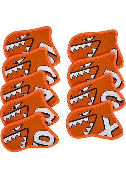 9 Adet Golf Demir Kapak Seti 5 6 7 8 9 Ap x S Golfçü Golf Kulübü Headcovers Hediye Turuncu (Yurt Dışından)