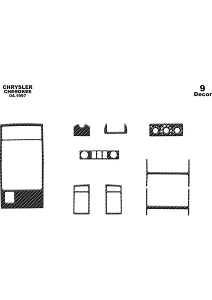 Marscockpitdesign Chrysler Cherokee Ön Torpido Kaplama Karbon 9 Parça 1997-2004