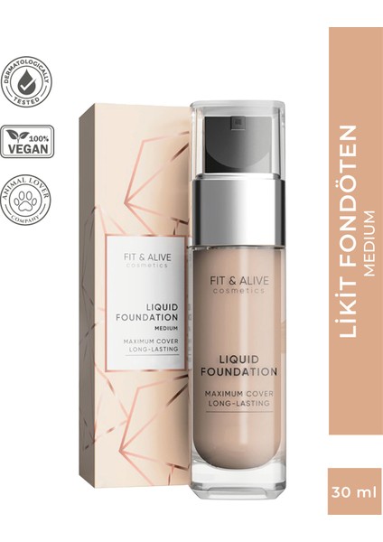 102 Liquid Foundation Likit Fondöten - Medium