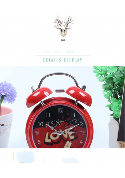 4 Inç Metal Çalar Saat Kırmızı Aşk Işıklı Dilsiz Çocuklar, Öğrenciler ve Yetişkin Ev Ofis Saati Için Basit Küçük Çalar Saat (Yurt Dışından) fırsatları