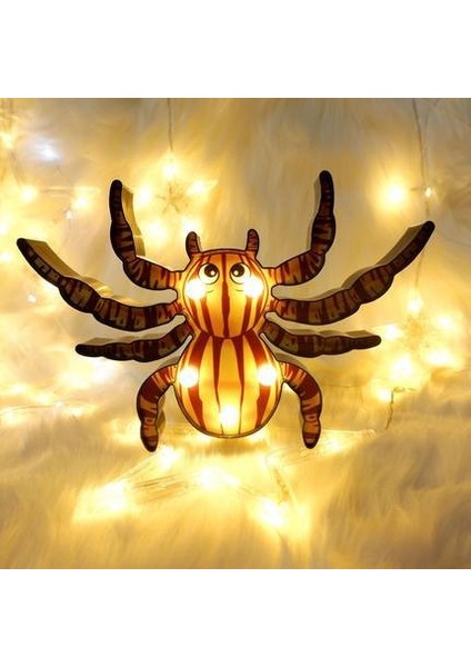 Halloween Painted Shape Pumpkin Ghost Skull Spider Bat Decorative Light Shooting Props Net Red Night Light (Painted Spider 3) (Yurt Dışından)