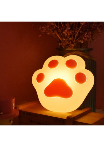 Gece Lambası, LED Çocuk Gece Lambası Silikon Kedi Pençesi Gece Lambası Renk Değişen USB Gece Lambası Çocuk Işığı Silikon Bebek Dokunmatik Işık Çocuk Odası Dekorasyon Hediye Pembe (Yurt Dışından)