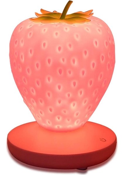 LED Color Changing Cute Touch Strawberry Night Light Table Lamp For Bedroom, Dresser, Living Room, Kids Room, Office, Festival Decor And Gift (Pink) (Yurt Dışından)