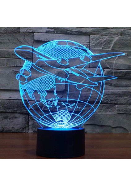 7 Color Changing Night Lamp 3D Atmosphere Bulbing Light 3D Visual Illusion LED Lamp For Kids Toy Christmas Birthday Gifts (Star) (Yurt Dışından)