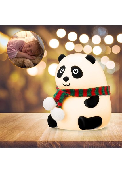 Night Light For Kids, Kids Night Light Soft Silicone Adjustable Baby Night Light With Touch Sensor - 7 Colors Portable And USB Rechargeable Panda Night Light For Bedrooms (Yurt Dışından)