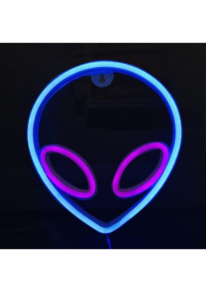 Alien Neon Lights For Wall Decor /usb Operated Decorative LED Neon Signs Alien Neon Signs Light Up For Home,kids Room,bar,festival,birthday,christmas,wedding Party-Blue Pink Alien (Yurt Dışından)