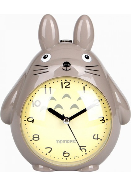 Yatak Odaları Için Çalar Saatler, Karikatür Çalar Saat Totoro Çalar Saat Gece Lambası, Öğrenci Çocuk Ev Dekorasyonu Masaüstü Saati (Gri) (Yurt Dışından)