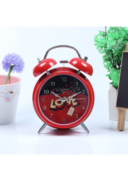 4 Inç Metal Çalar Saat Kırmızı Aşk Işıklı Dilsiz Çocuklar, Öğrenciler ve Yetişkin Ev Ofis Saati Için Basit Küçük Çalar Saat (Yurt Dışından) fiyatları