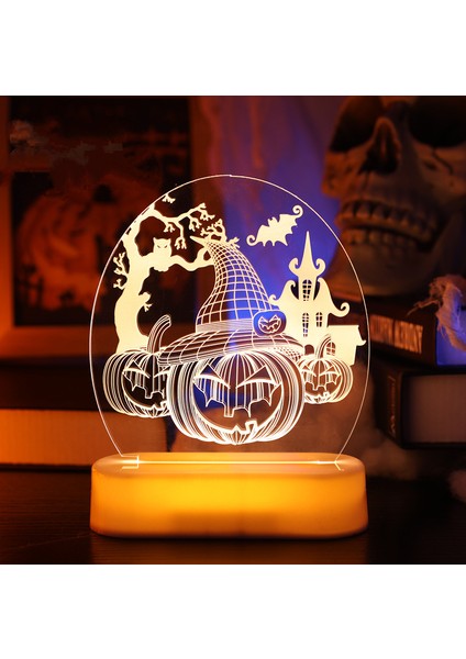 Wekity Halloween Decoration Light Design Pumpkin Shape 3D Night Light Control Halloween Decor For Kids Bedroom Scary Decoration Lamp，warm White (Yurt Dışından)