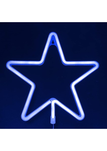 Star Neon Lights LED Neon Light Sign Neon Wall Light /usb Operated Neon Light Art Decorative Neon Lights Neon Signs For Walls Light Up Signs For Bedroom Walls Party-Blue Star (Yurt Dışından)
