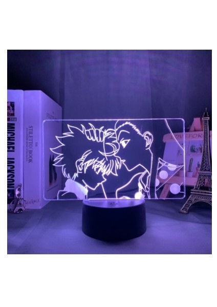 Wekity 3D Illusion Night Light Anime Character Desk Lamp USB Powered 7 Colors LED Light With Touch Switch For Kids Gift Bedroom Decor (Yurt Dışından)