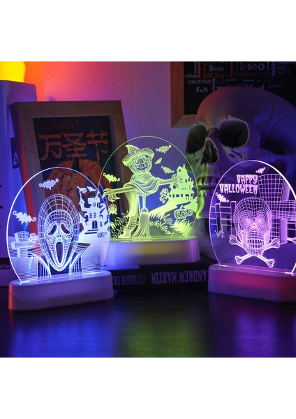 Wekity Halloween Decoration Light Design Pumpkin Shape 3D Night Light Control Halloween Decor For Kids Bedroom Decoration Lamp,warm White (Yurt Dışından) fiyatları