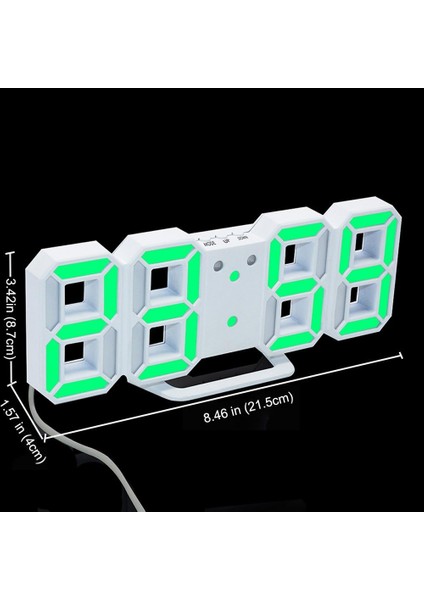 Elektronik LED Dijital Çalar Saat [yükseltme Sürümü], Saat LED Parlaklığını Geceleri Otomatik Olarak Ayarlayabilir (Beyaz / Yeşil) (Yurt Dışından)