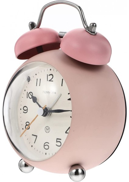 Sessiz Tik Tak Tak Sesi Çıkaran Çalar Saat Vintage Çan Çalar Saat Çalar Saat Masa Üstü Çalar Saat Başlatıcı Masaüstü Suyu (Pembe) (Yurt Dışından)