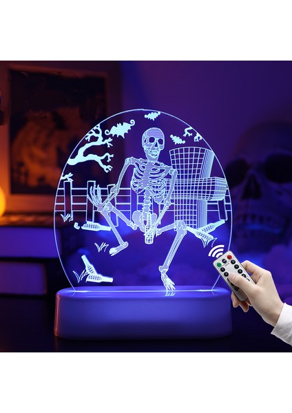 Wekity Halloween Decoration Light Design Pumpkin Shape 3D Night Light Control Halloween Decor For Kids Bedroom Decoration Lamp,remote Control Color (Yurt Dışından)