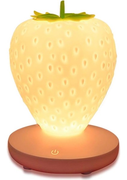 LED Color Changing Cute Touch Strawberry Night Light Table Lamp For Bedroom, Dresser, Living Room, Kids Room, Office, Festival Decor And Gift (White) (Yurt Dışından)