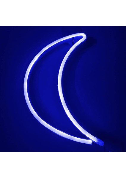 Moon Shaped Neon Signs LED Neon Light Art Decorative Lights Wall Decor For Children Baby Room Christmas Wedding Party Decoration-Blue Moon (Yurt Dışından) fiyatları