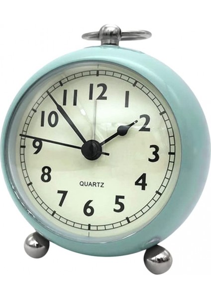 Analog Çalar Saat, Kuvars Saat, Gece Lambalı, Pille Çalışır, Masa Saati, Tik Tak Sesi Çıkarmaz, Mavi (Yurt Dışından)