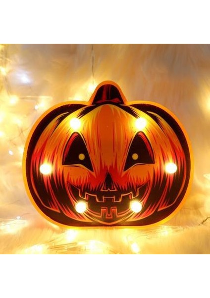 Halloween Painted Shape Pumpkin Ghost Skull Spider Bat Decorative Light Shooting Props Net Red Night Light (Painted Pumpkin 1) (Yurt Dışından)